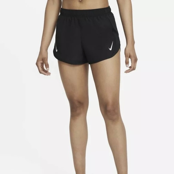 Womens Nike Tempo Running Black Lined Shorts L - Picture 2 of 10
